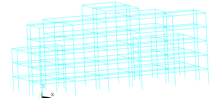 六层钢框架结构的ANSYS建模（某教学楼，实际工程项目）的图1